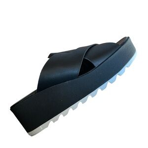 Sorel Black Platform Slide Sandal